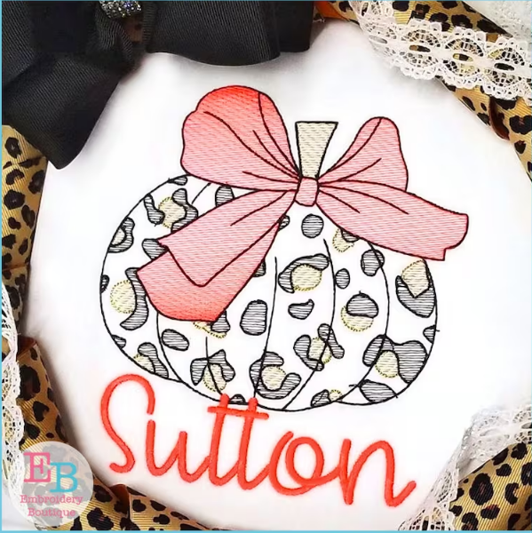 LEOPARD PUMPKIN WITH BOW