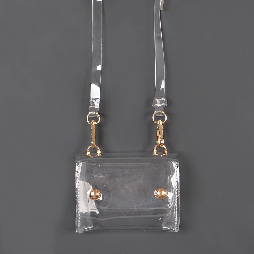 CLEAR CROSSBODY: GOLD