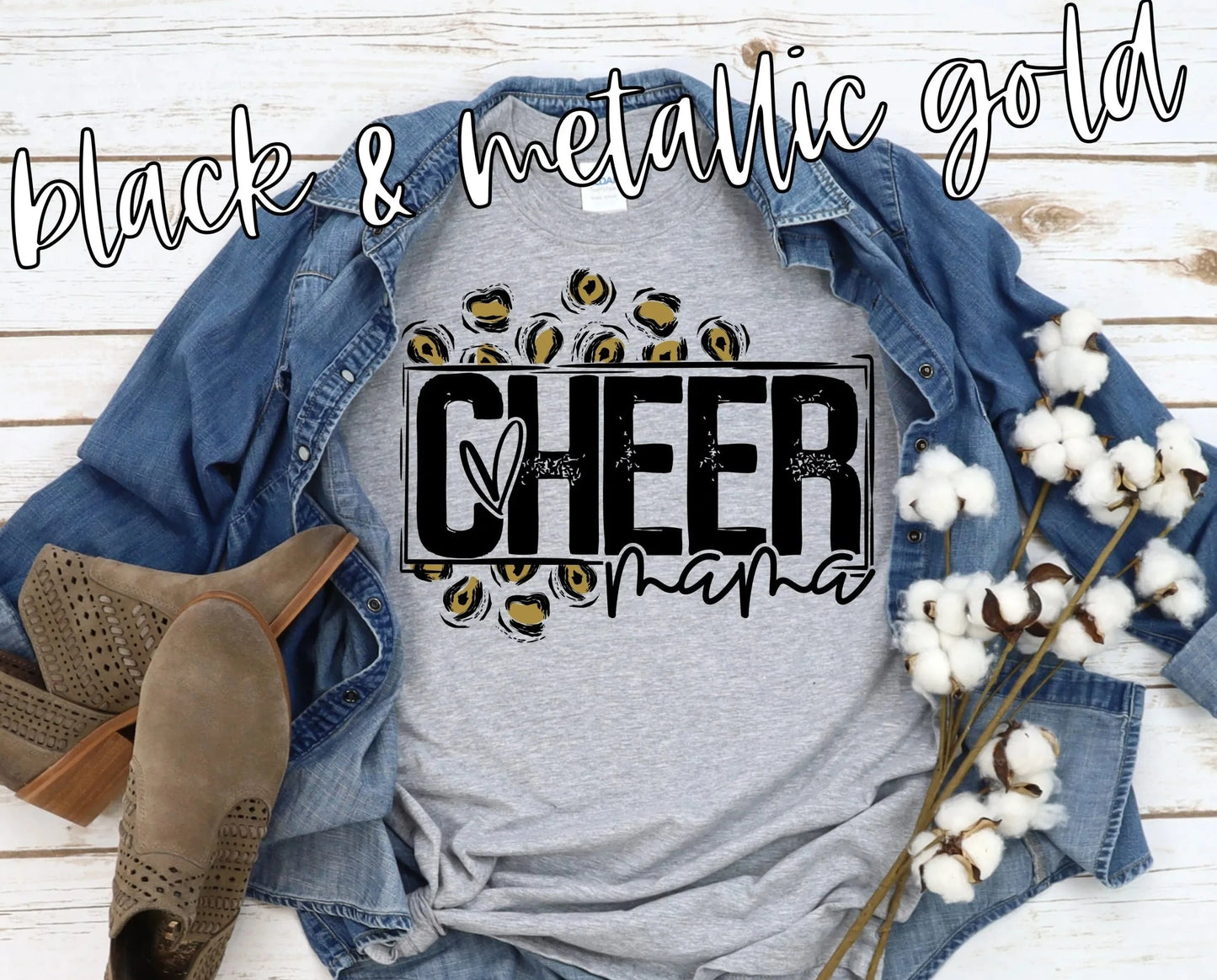LEOPARD CHEER MAMA - METALLIC