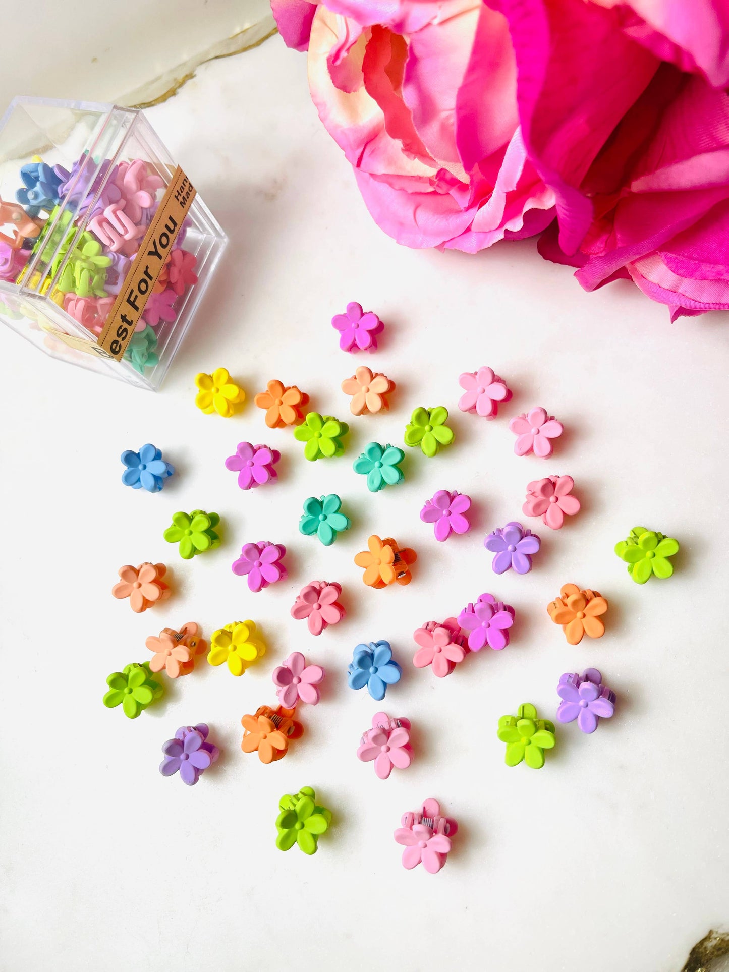 Mini Flower Acrylic Hair Claw Clips
