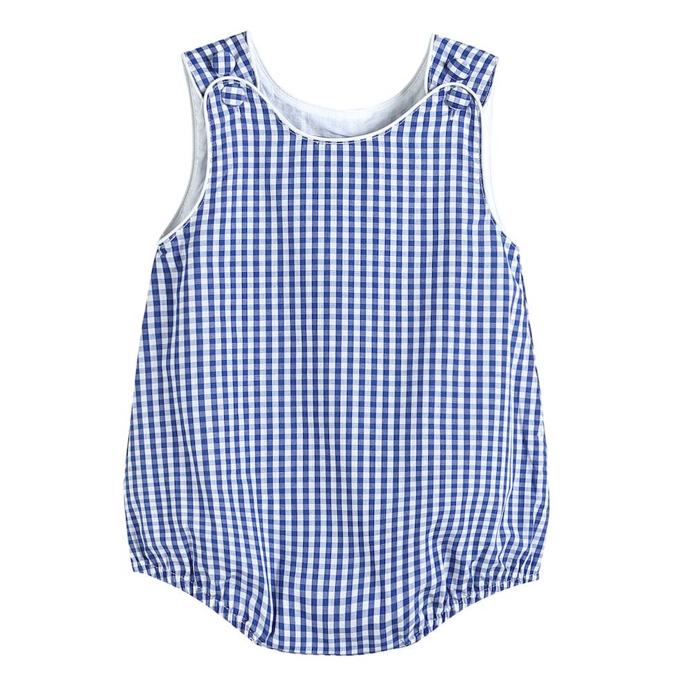 BASIC GINGHAM ROMPER - DARK BLUE