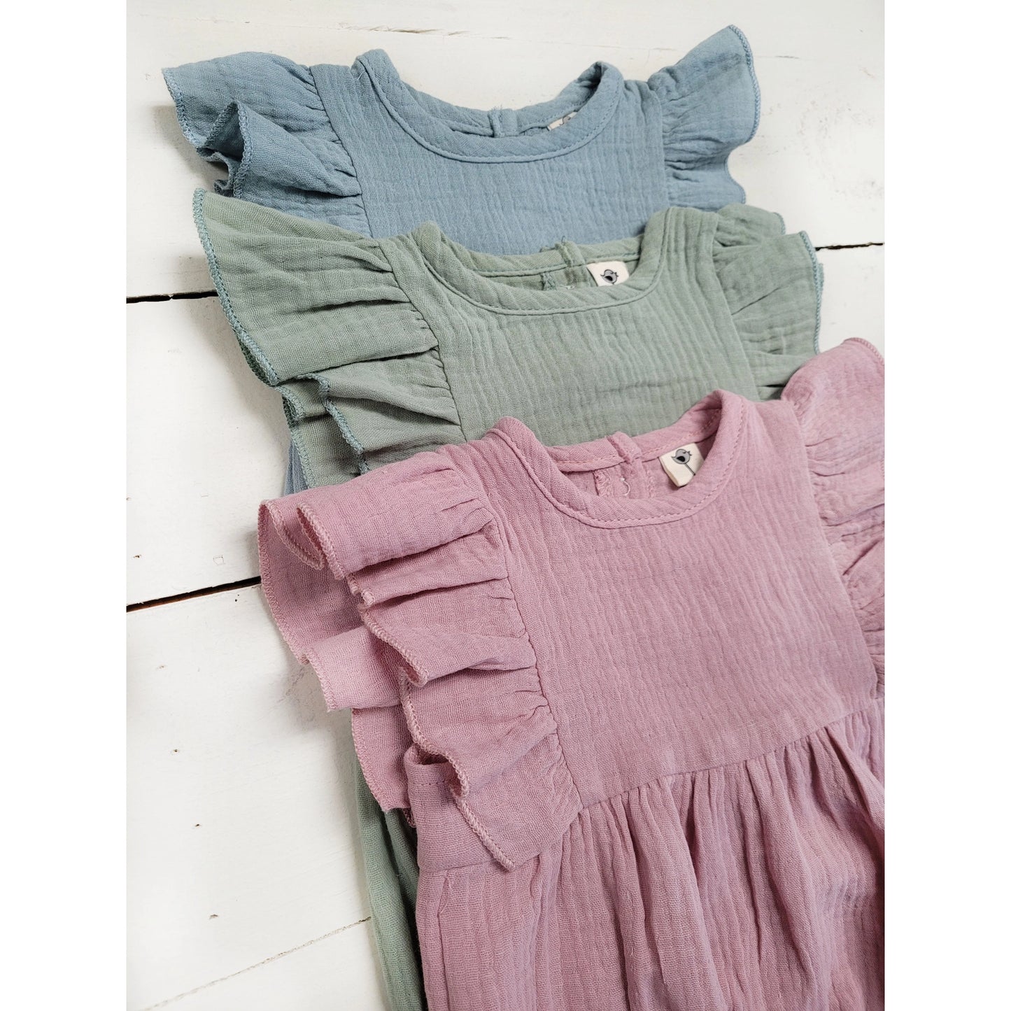 MUSLIN SPRING ROMPER - ORCHID