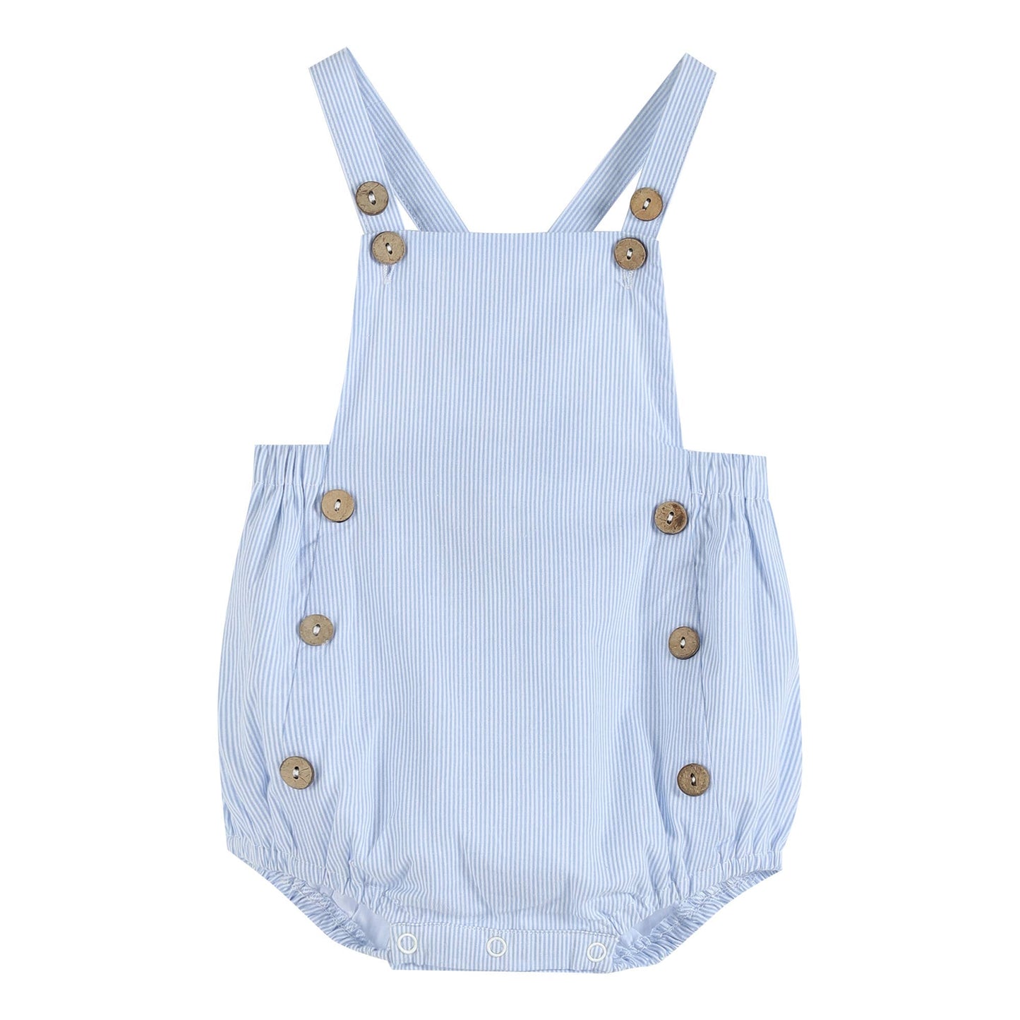 Pinstripe Wooden Button Romper