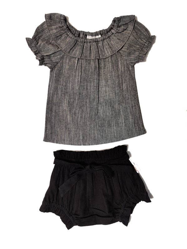 RUFFLE TOP & SHORTS SET