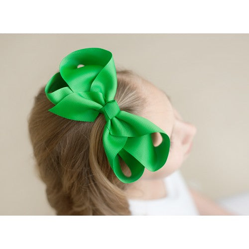 HAIR BOW - KELLY GREEN