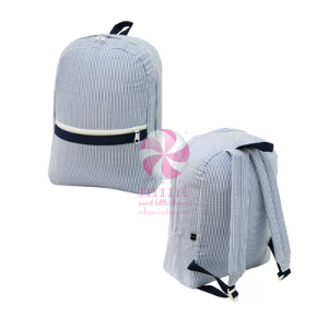 NAVY SEERSUCKER TODDLER BACKPACK