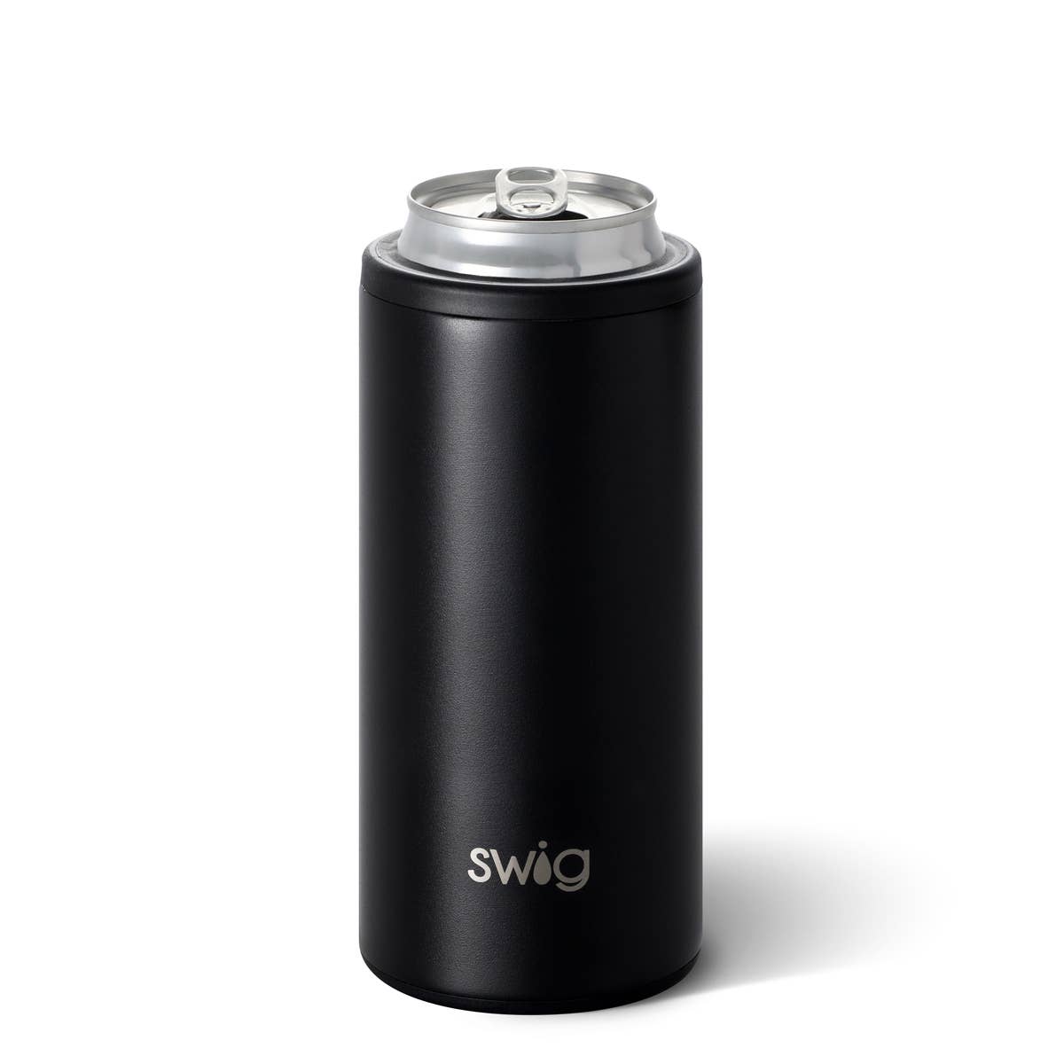Matte Black Skinny Can Cooler (12oz)