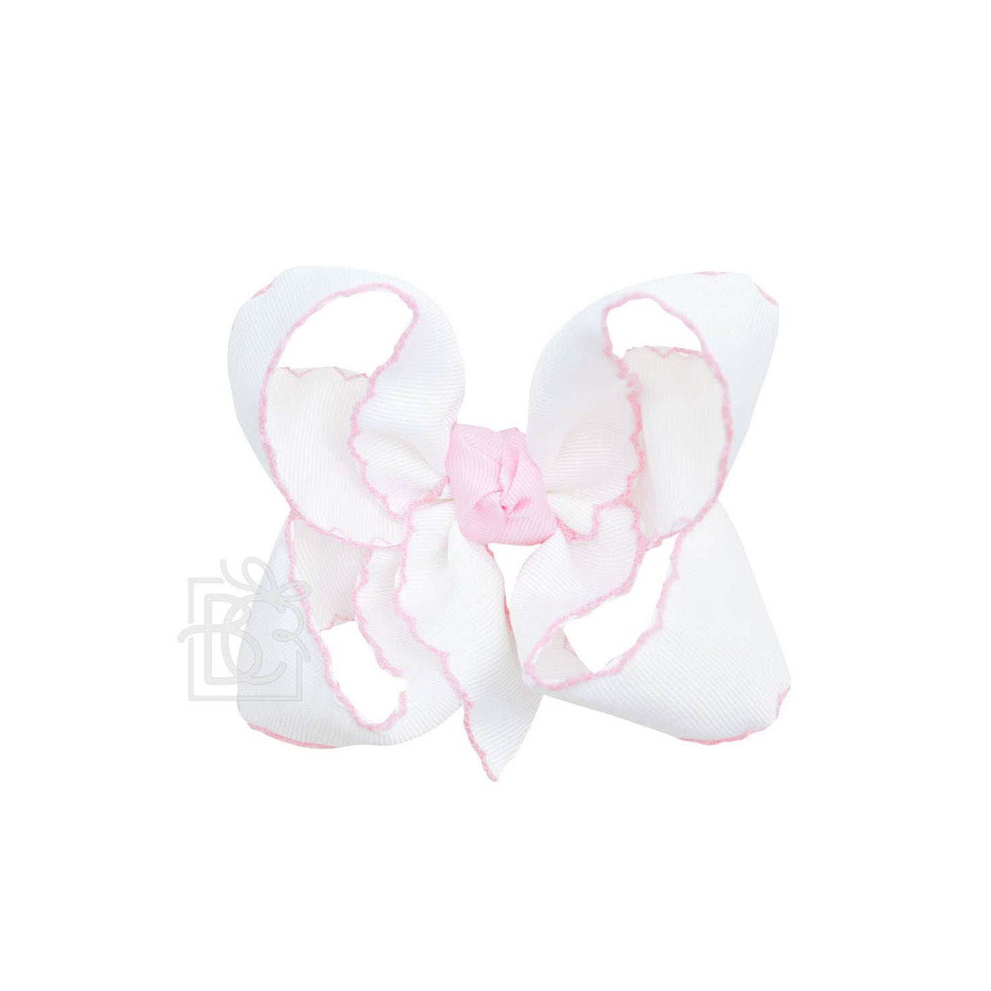 CROCHET EDGE RIBBON BOW ON CLIP