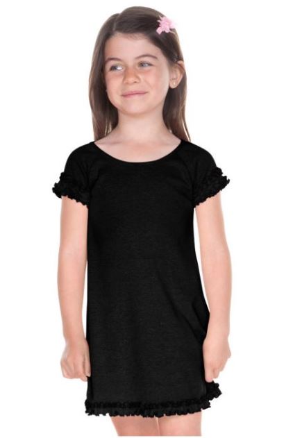 LETTUCE EDGE RAGLAN CAP SLEEVE DRESS
