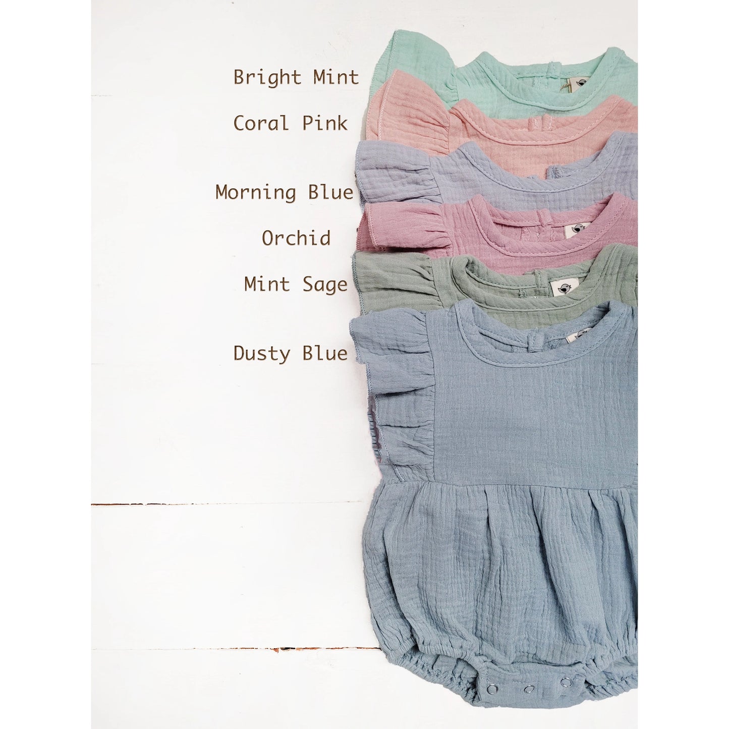 MUSLIN SPRING ROMPER - DUSTY BLUE