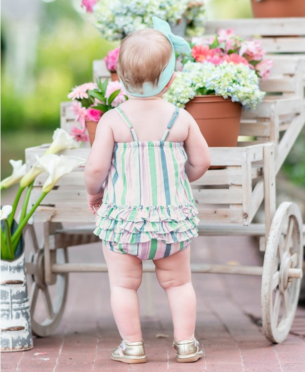CHARMED STRIPE BOW-FRONT BUBBLE