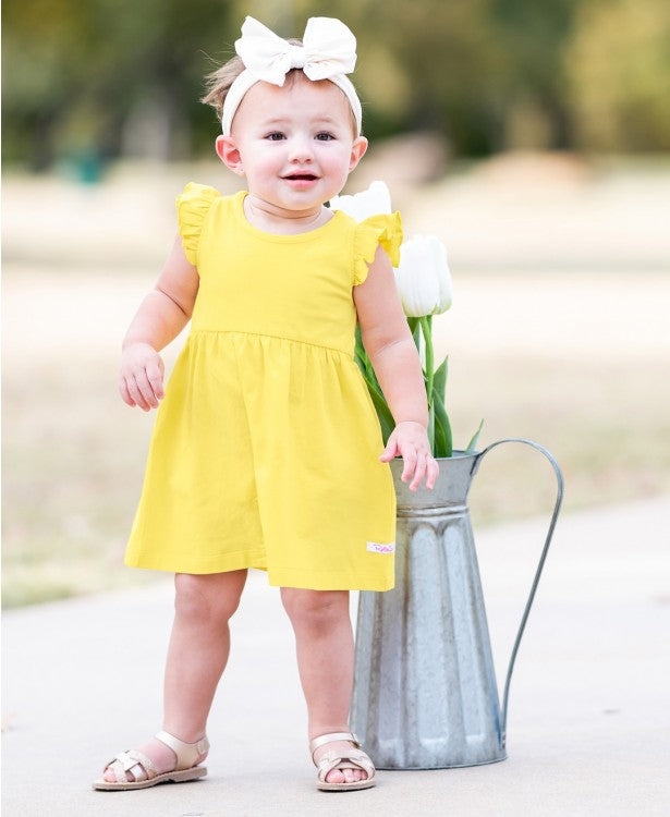 LEMON FLUTTER DRESS