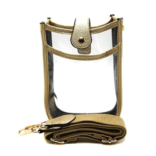 CLEAR GOLD TRIM CROSSBODY