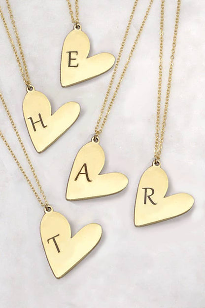 STAINLESS STEEL INITIAL HEART NECKLACE