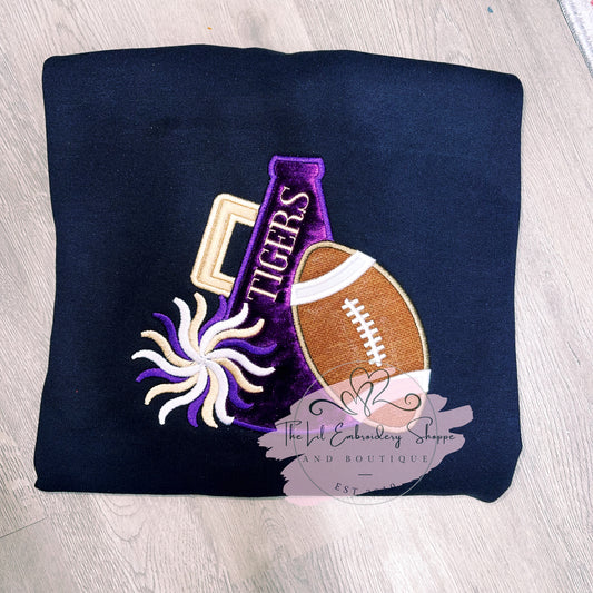 FOOTBALLL & CHEER APPLIQUE SWEATSHIRT