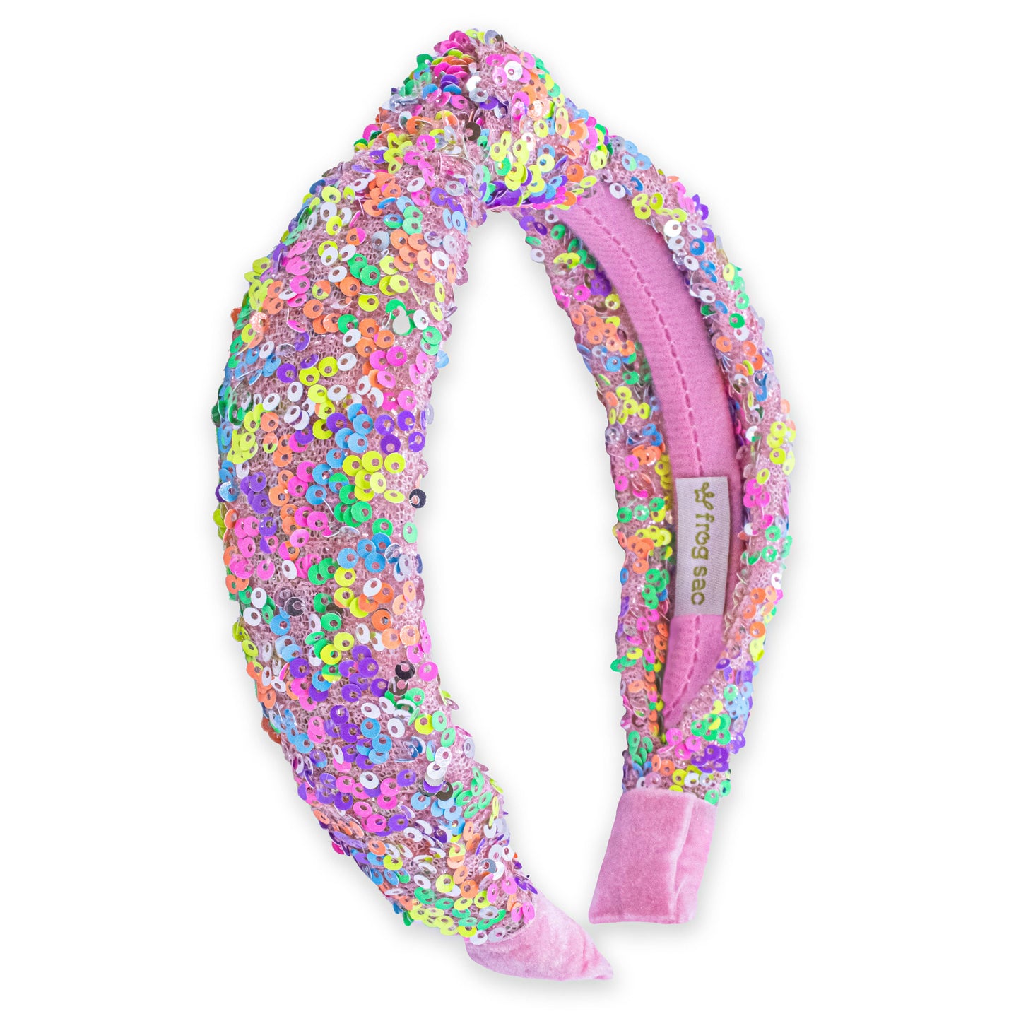 Sparkly Sequin Knot Headband: Purple