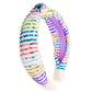 Rainbow Confetti Sequin Knot Headband: White