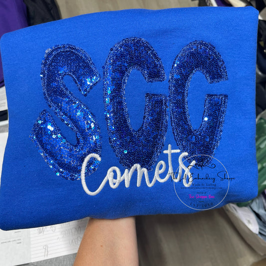 SCC {sequin scribble applique} SWEATSHIRT
