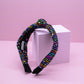 Rainbow Confetti Sequin Knot Headband: White