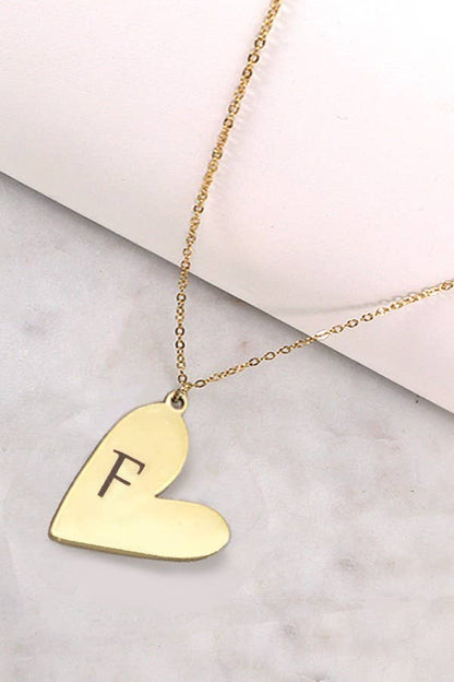 STAINLESS STEEL INITIAL HEART NECKLACE