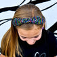 Rainbow Confetti Sequin Knot Headband: White