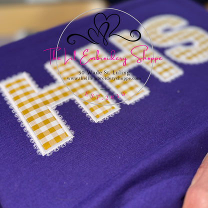 HHS {applique} with Faux Lace Trim