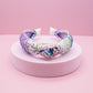 Rainbow Confetti Sequin Knot Headband: White