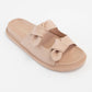 BILLIE KNOTTED SLIP-ON SANDAL: CAMEL