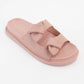 BILLIE KNOTTED SLIP-ON SANDAL: CAMEL