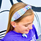 Rainbow Confetti Sequin Knot Headband: White