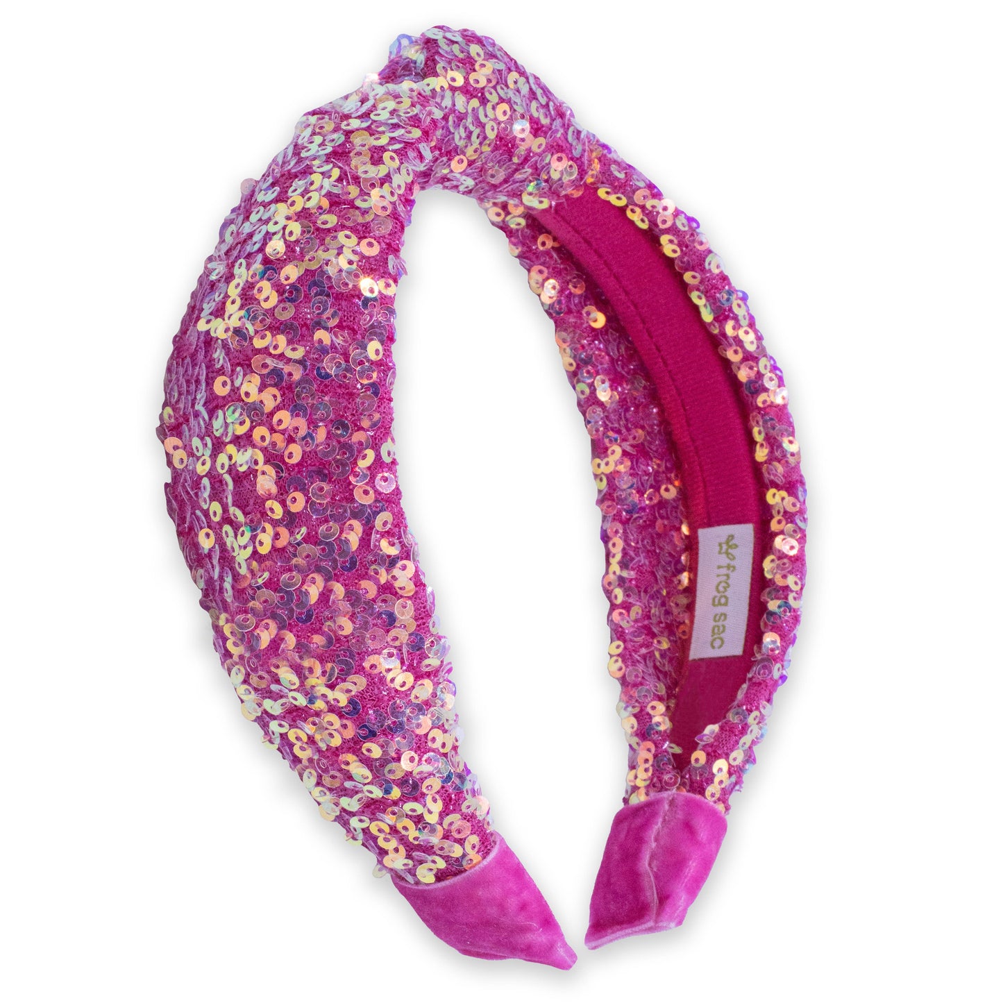 Sparkly Sequin Knot Headband: Purple