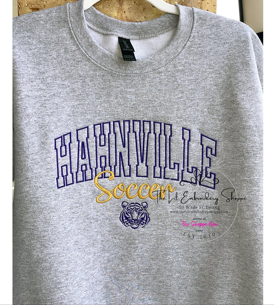 HAHNVILLE {team/mascot} W/ TIGER HEAD SWEATSHIRT