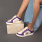 WHITE & PURPLE GOLD STAR SNEAKERS