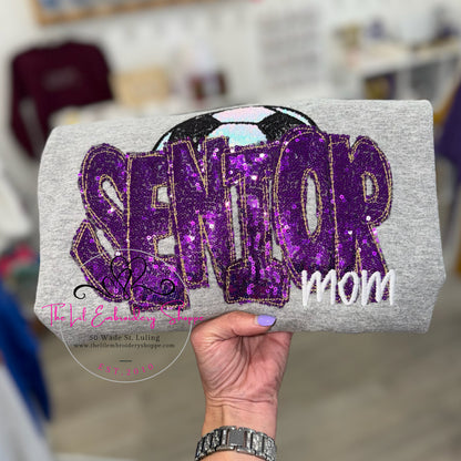 SENIOR SOCCER SEQUIN APPLIQUE SWEATSHIRT