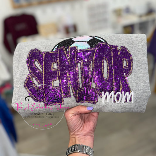 SENIOR SOCCER SEQUIN APPLIQUE SWEATSHIRT
