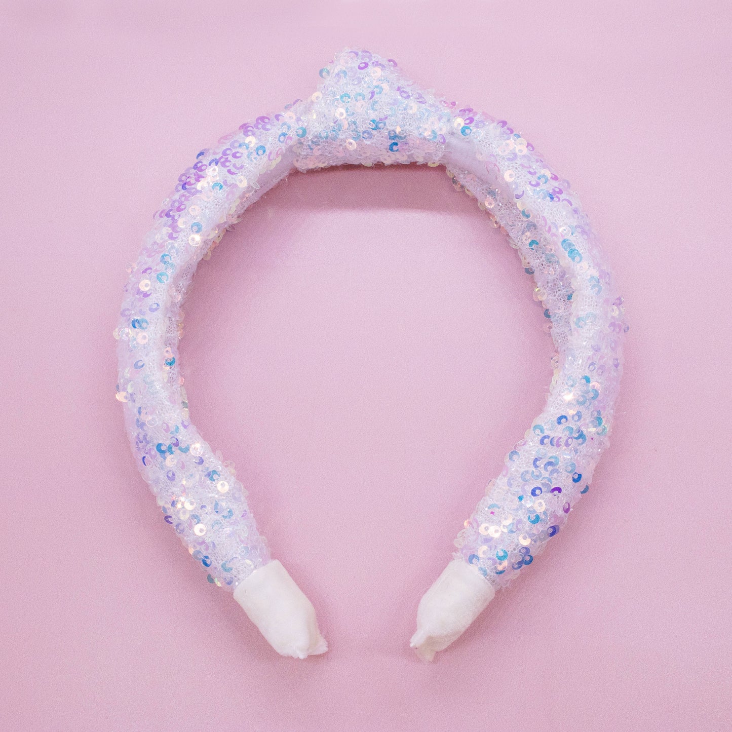 Sparkly Sequin Knot Headband: White