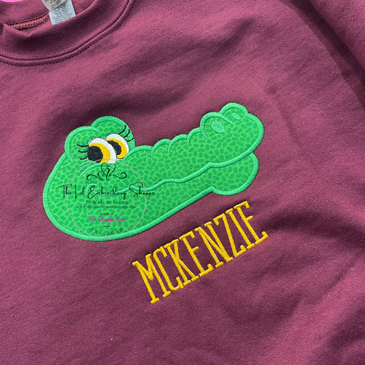 GATOR APPLIQUE SWEATSHIRT
