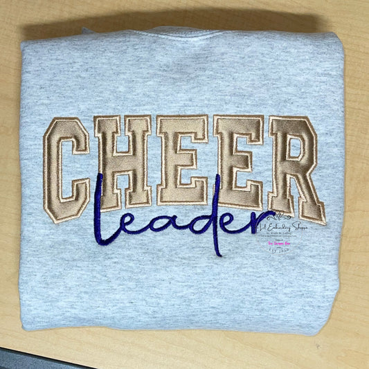 CHEER {applique} LEADER SWEATSHIRT (you pick the colors)