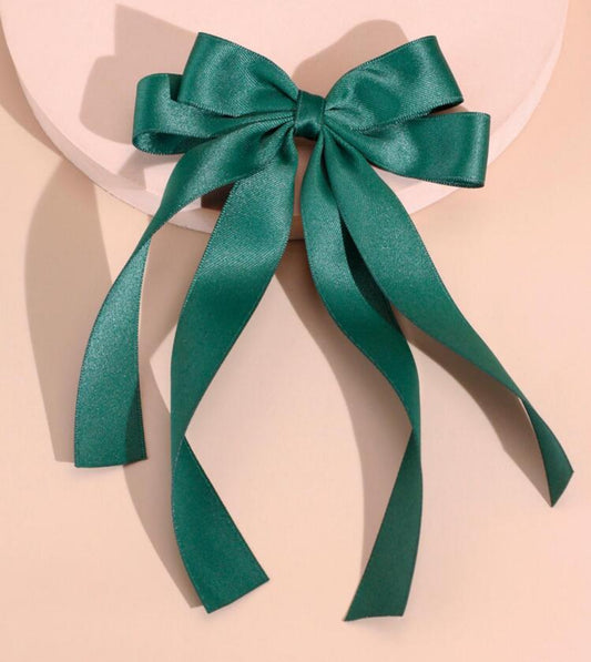 HAIR RIBBON BOW - GREEN