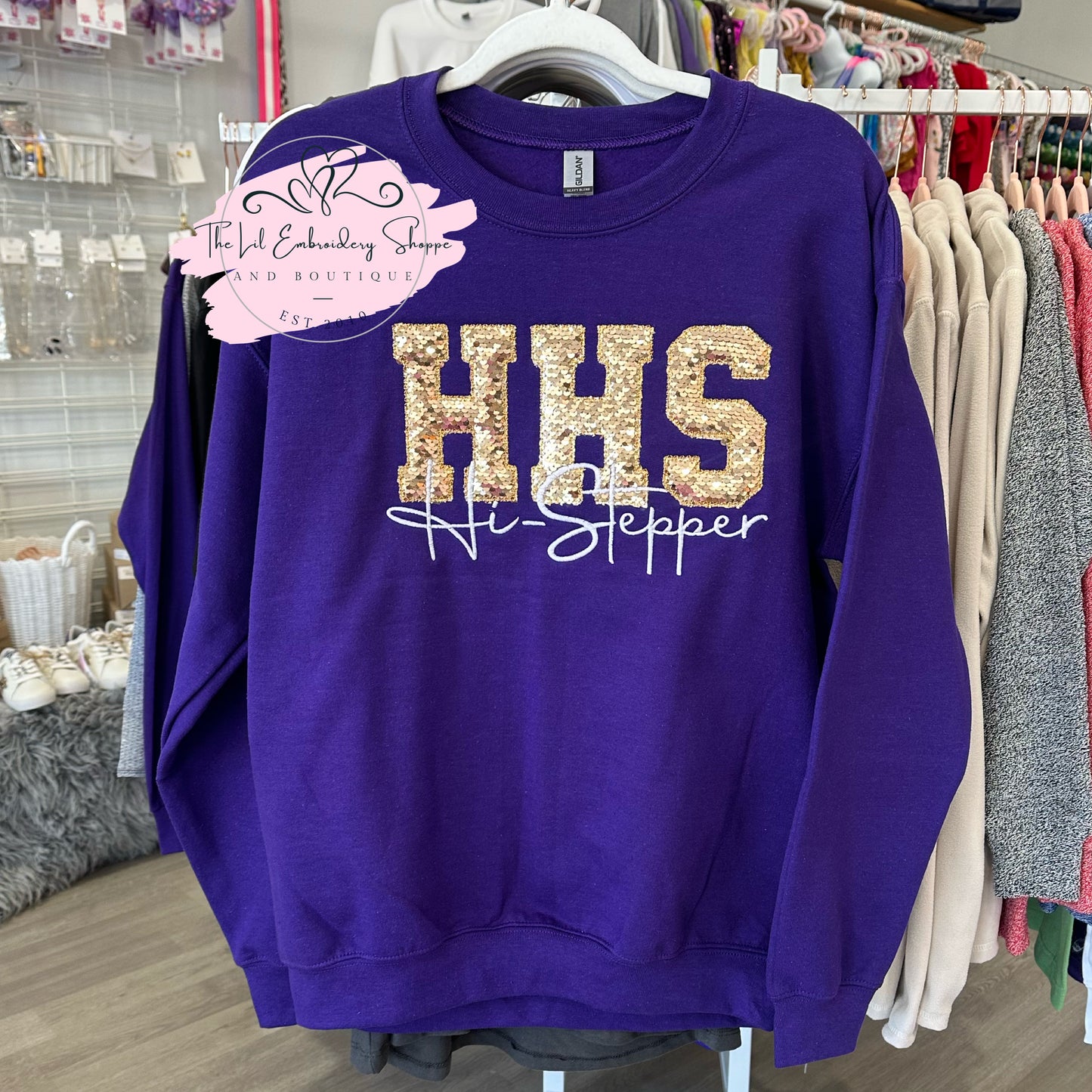 HHS {sequin applique} HI-STEPPER SWEATSHIRT