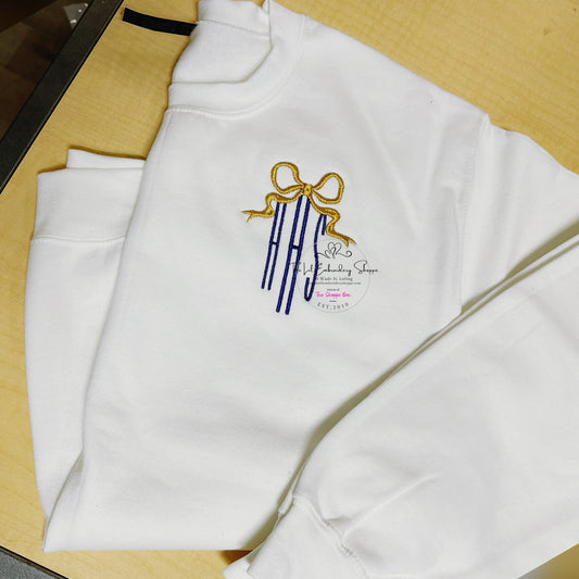 HHS MONOGRAM WITH PUFF BOW SWEATSHIRT