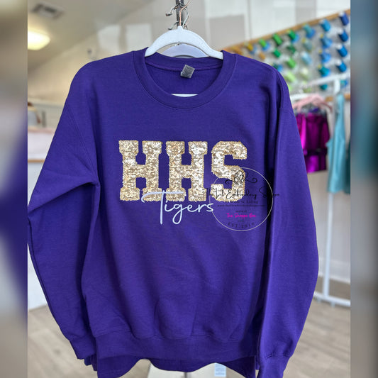 HHS {sequin applique} TIGERS SWEATSHIRT