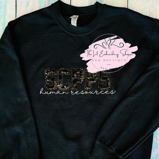 SCPPS {sequin applique} HUMAN RESOURCES SWEATSHIRT