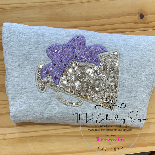 SEQUIN MEGAPHONE & BOW SWEATSHIRT