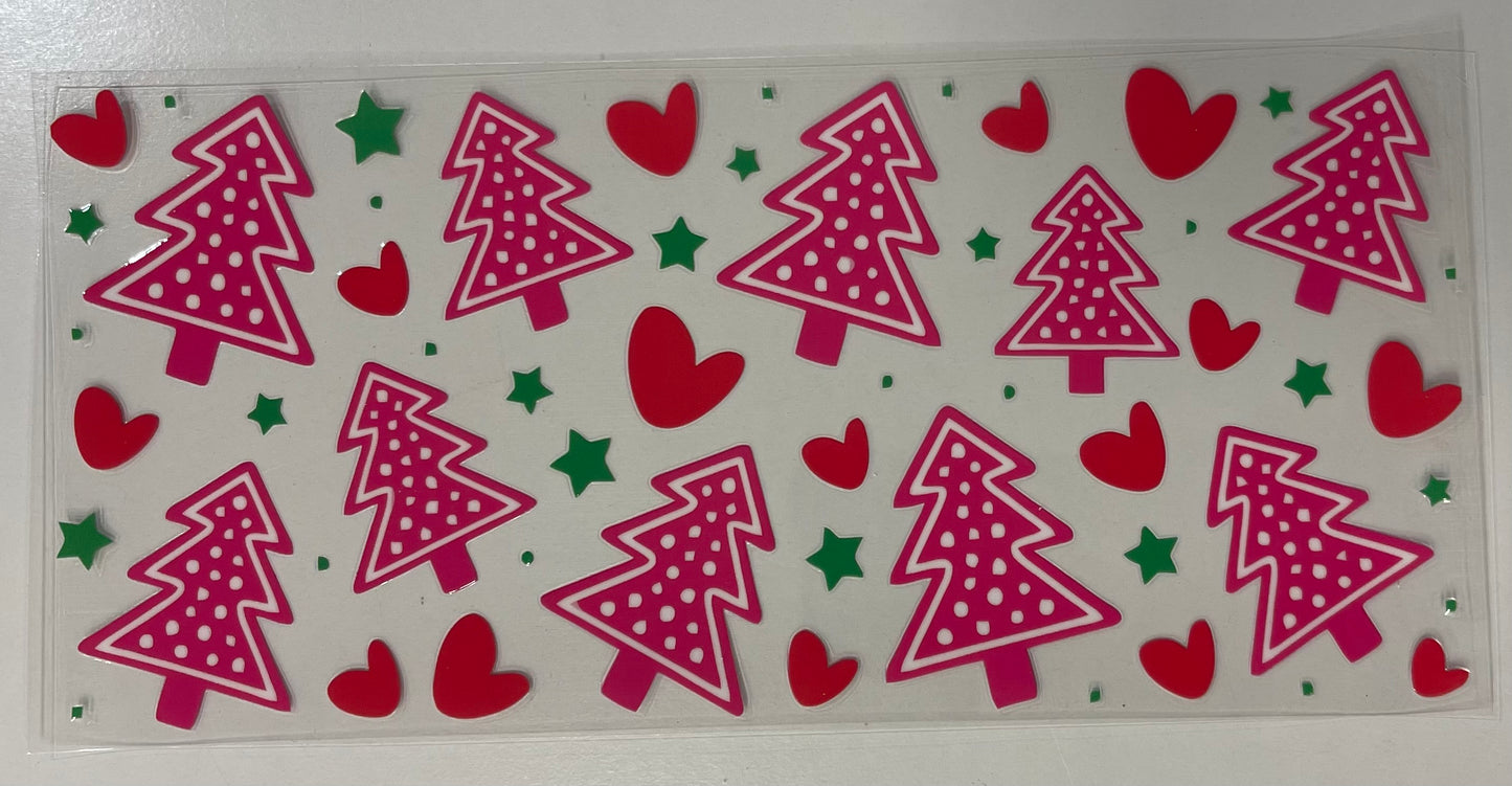 PINK CHRISTMAS TREES UV WRAP