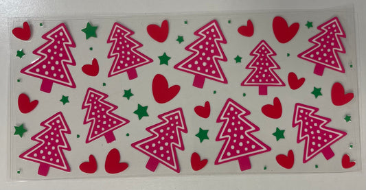 PINK CHRISTMAS TREES UV WRAP