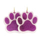 PURPLE RESIN PAW EARRINGS