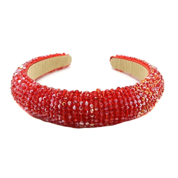 RED BEADED HEADBAND