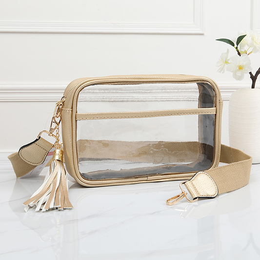 CLEAR GOLD TRIM CROSSBODY