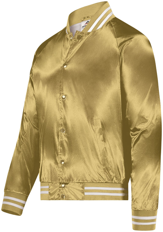 SATIN BASEBALL JACKET - GOLD